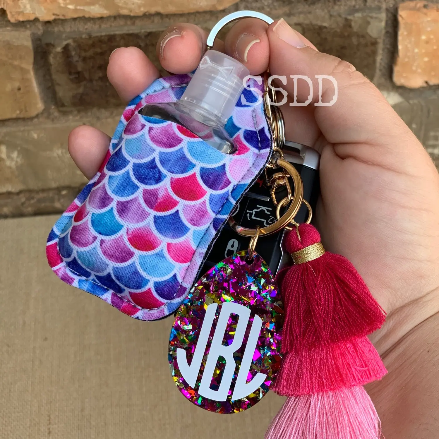 Suzy Neoprene Hand Sanitizer Keychain