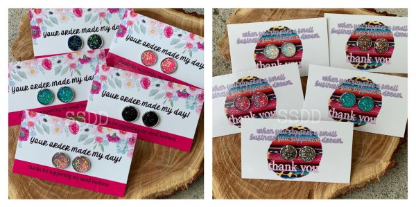 Druzy Earring - Thank you cards