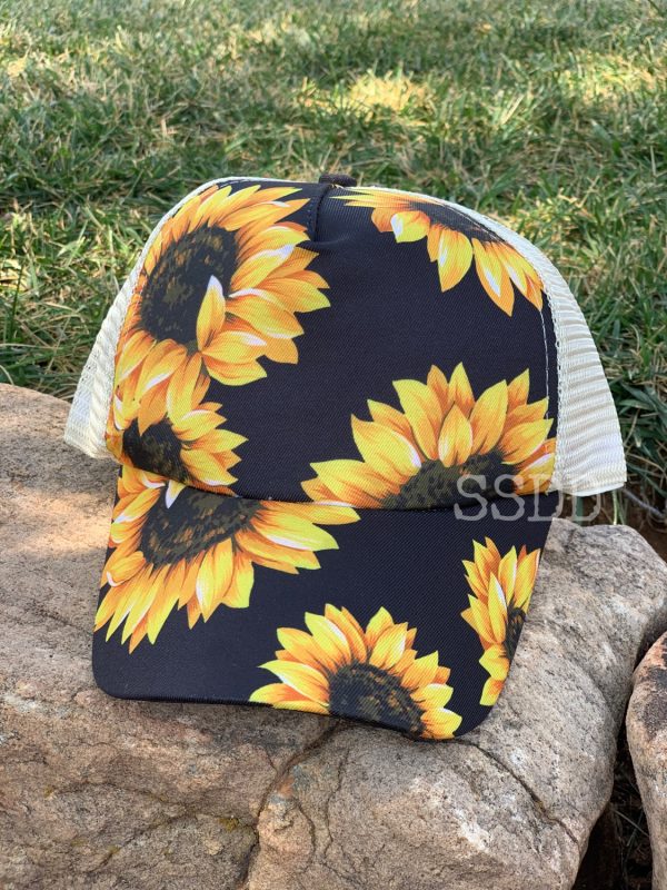 Emily Sunflower Criss Cross Ponytail Hat