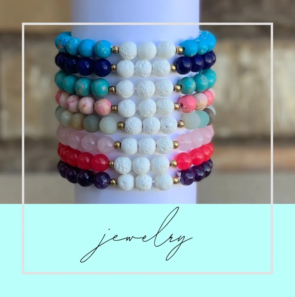 Amelia Glass Bead Essential Oil Bracelet