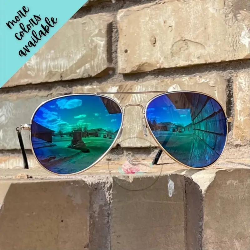 Ashlyn Aviator Gold Frame Sunglasses