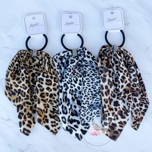 {Dozen Pack} Leopard Print Scarf Hair Tie