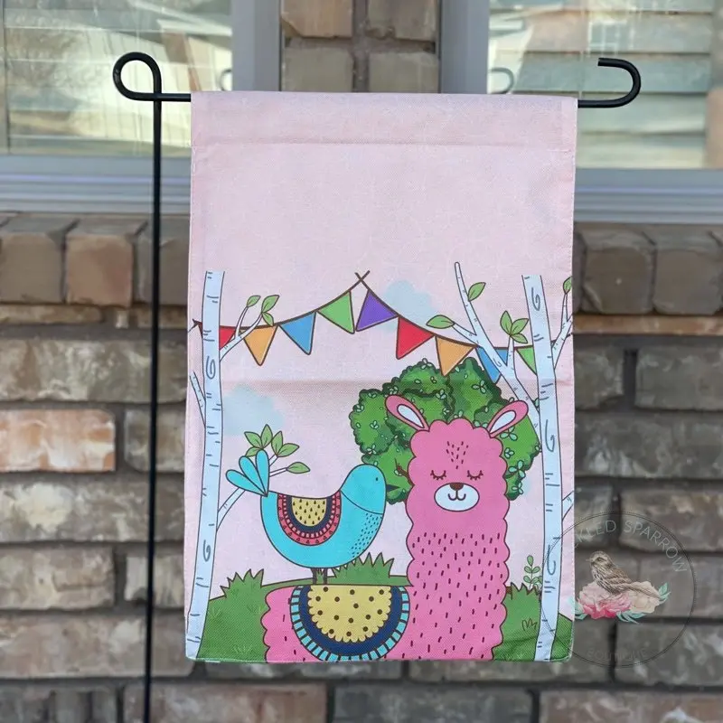 Colorful Llama Garden Flag