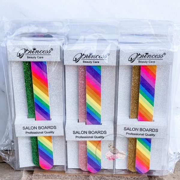 {Dozen Pack} 2 pc Rainbow & Glitter Nail File Set