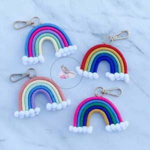 Nadia Rainbow with Clouds Keychain