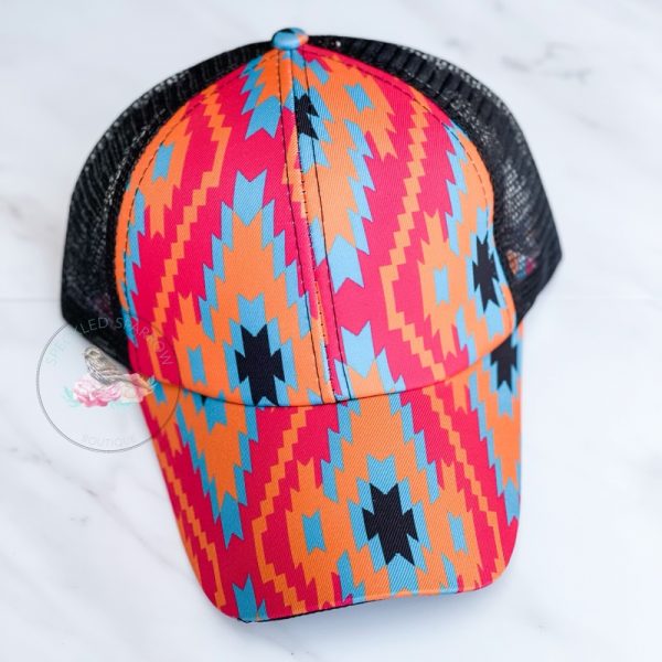 Avery Trendy Print Criss Cross Ponytail Hat