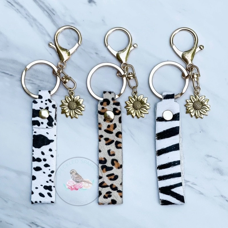 Joanna Animal Print Faux Hide Keychain