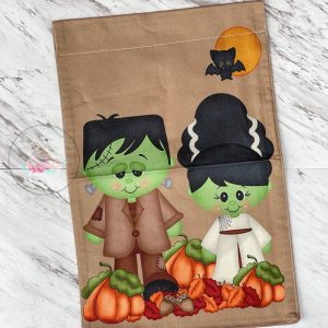 Mr & Mrs Frankenstein Halloween Garden Flag
