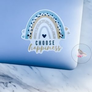 Choose Happiness Rainbow Vinyl Waterproof Sticker