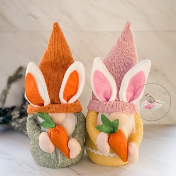 Carrot Bunny Easter Gnome Shelf Sitter