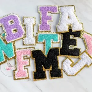 TURQUOISE Iron On Varsity Letter